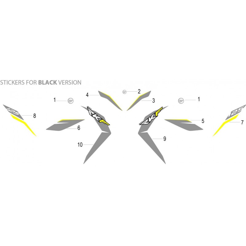 STICKER, FOR BLACK F9 VEHICLE Keeway RKF 125i